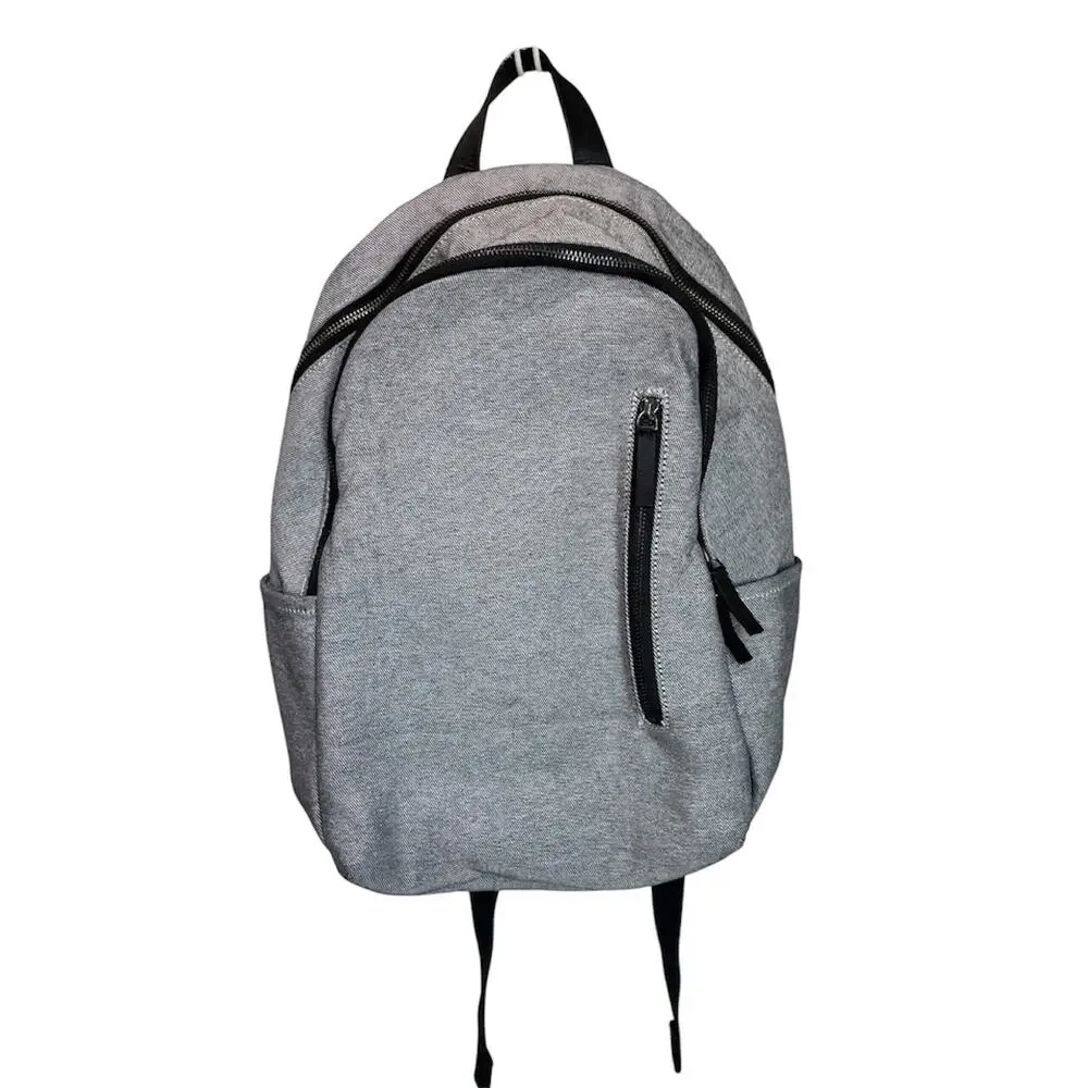 Everlane Modern Commuter Backpack Gray Canvas Leather Laptop Travel Work
